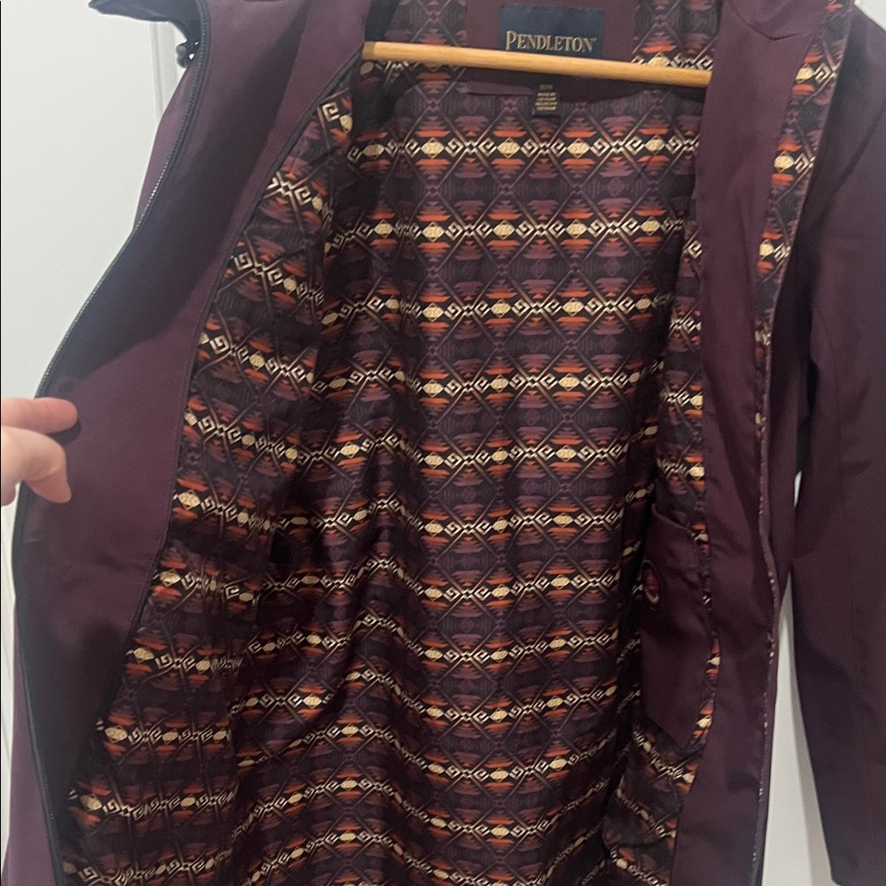 Pendleton Deep Purple Hooded Jacket, Size Medium - image 6